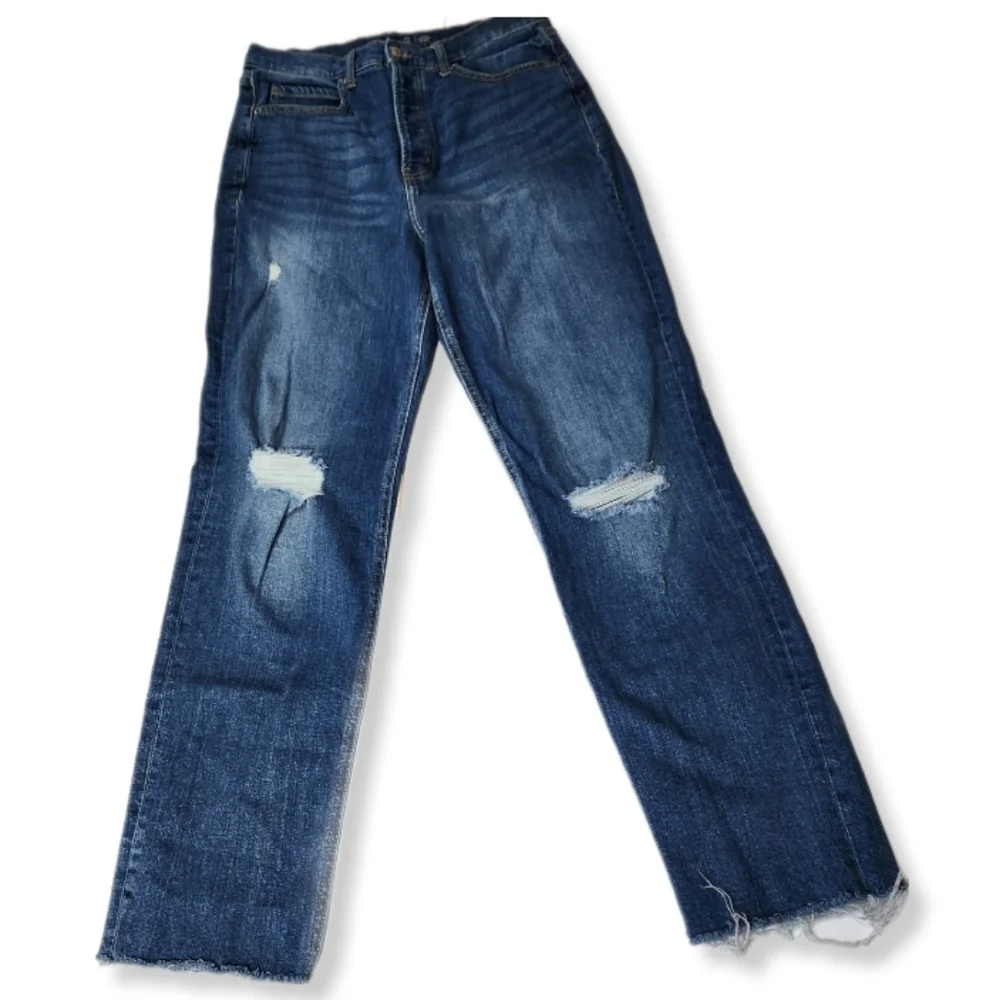 Old Navy Extra High Rise Sky Hi Straight Stretch Smooth Pocket 12 Tall W-651